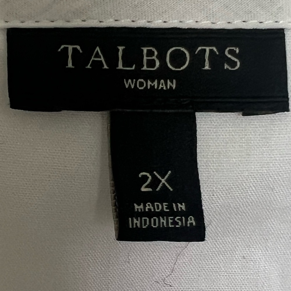 Talbots White Sleeveless Shell with Eyelet Detail- Size 2x - Picture 4 of 5